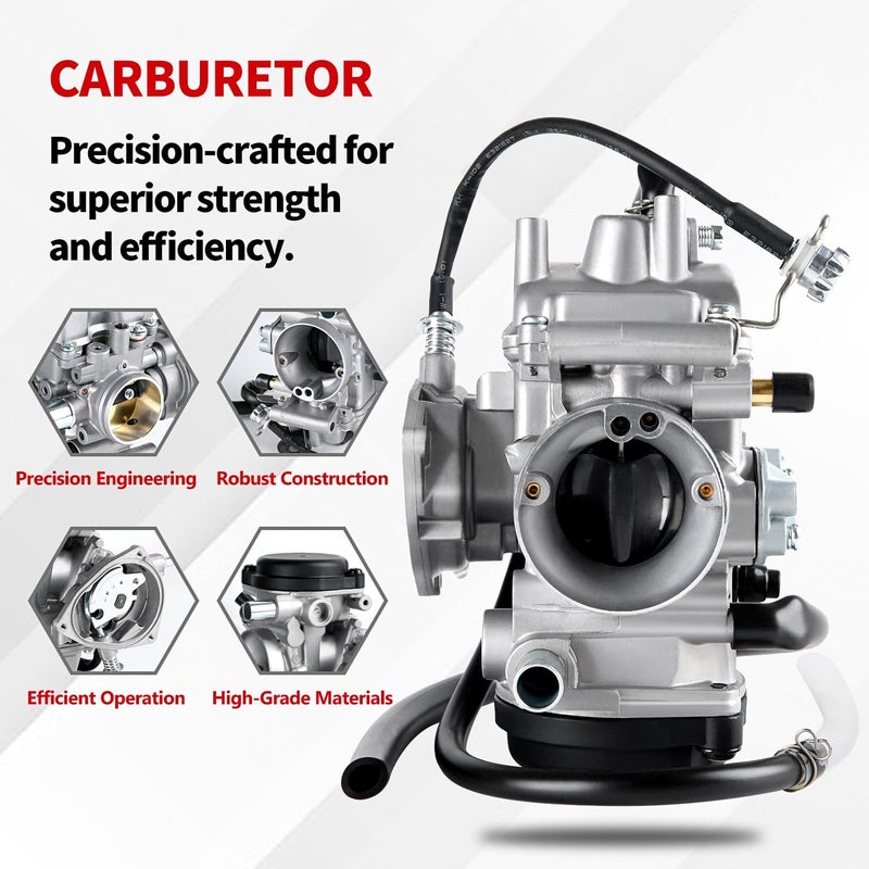 YDO YFM400 Carburetor Fits for Yamaha 2000-2006 Big Bear YFM 400,Kodiak 400,2007-2010 Wolverine 450,2007-2014 Grizzly 350 450 ATV with Air Fuel Filter - Image 2